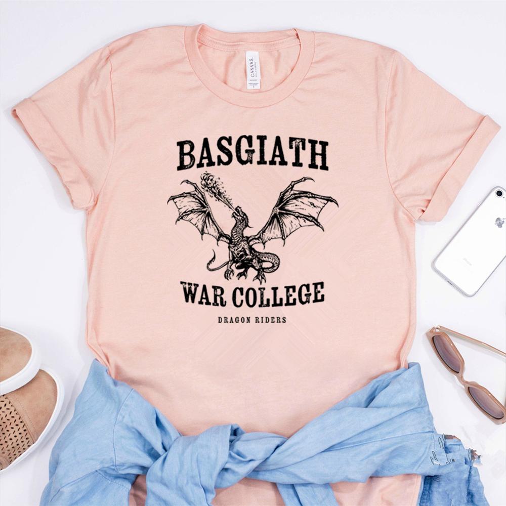 Basgiath War College Shirt Fourth Wing RoUnisextasy Fantasy YA Dark Academia Books TShirt Violet Sorrengail Xaden Riorson Tops