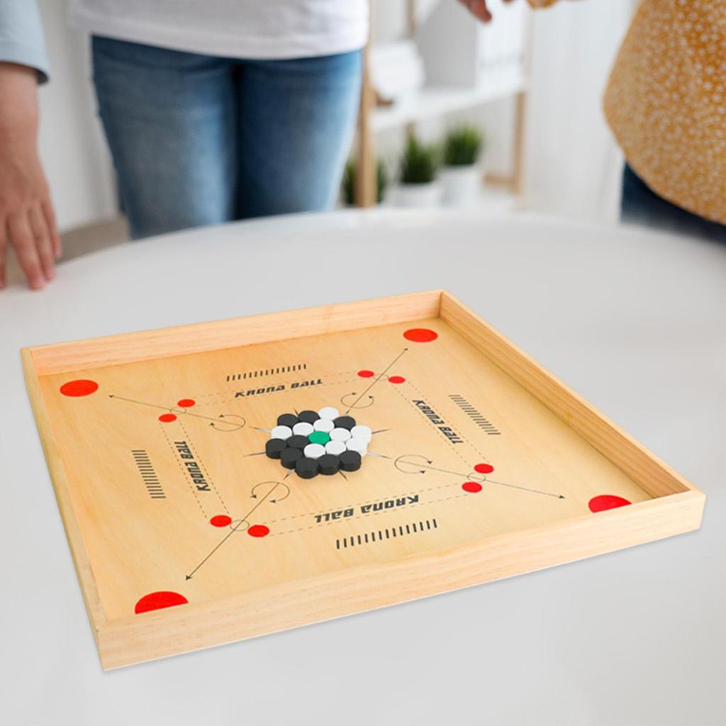 Brettspielset, Holz-Tischspiel, Billard-Strategie 18 x Zoll Hartholzrand, Spiel für
