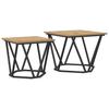 Side Table Set 2 Pcs Artisan Oak Engineered Wood and Steel