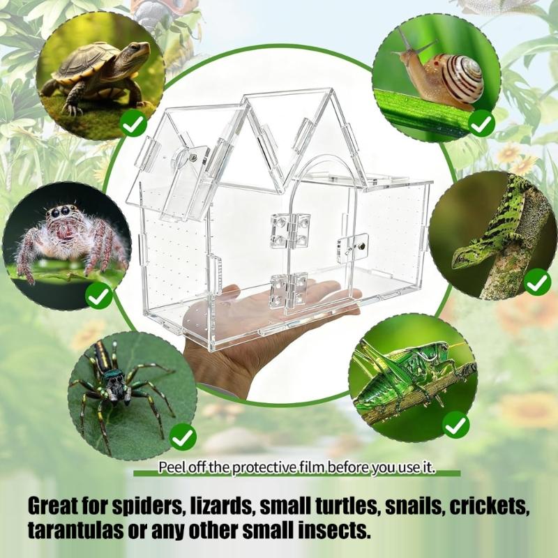 Ventilated Acrylic Reptiles Habitat Terrarium with Air Circulations Ensuring Healthy Environment for Small Pet Animal