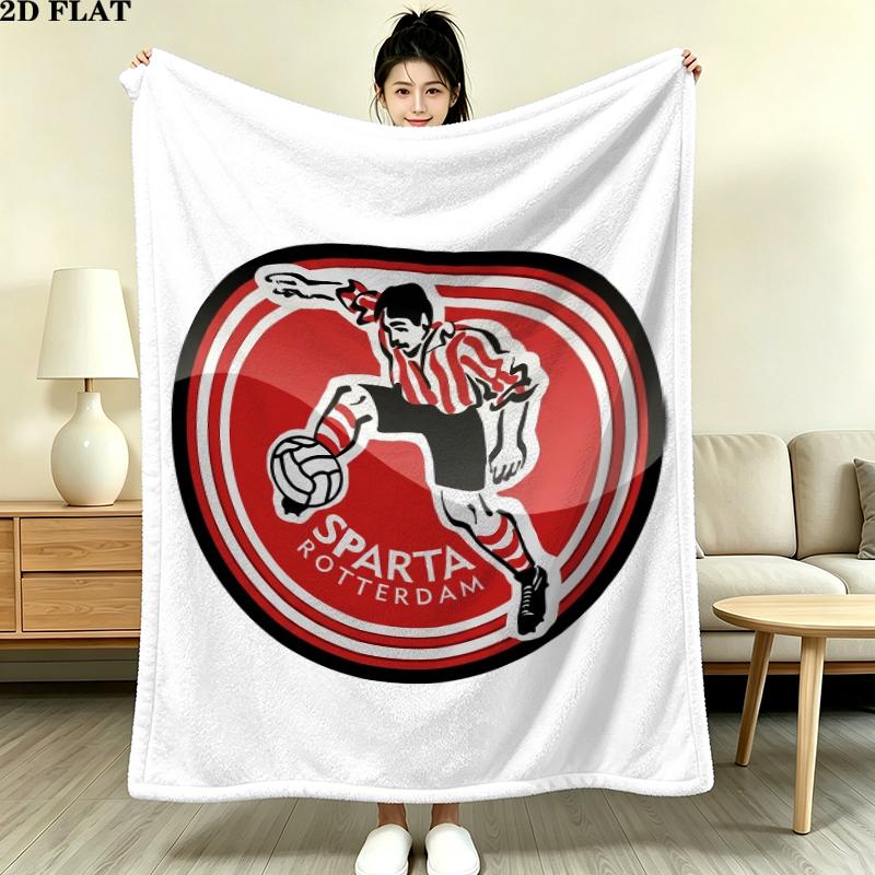 Sparta Rotterdam Print Flannel Blanket, High Quality Comfortable for All Seasons, Home Decor, Warmth and Comfort, Perfect for Christmas Gifts