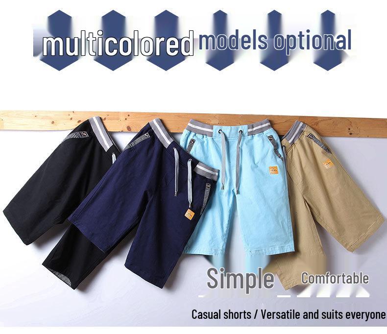Men's Cotton Linen Breathable Workwear Shorts - Casual Summer Five-Point Mid-Length Beach Pants