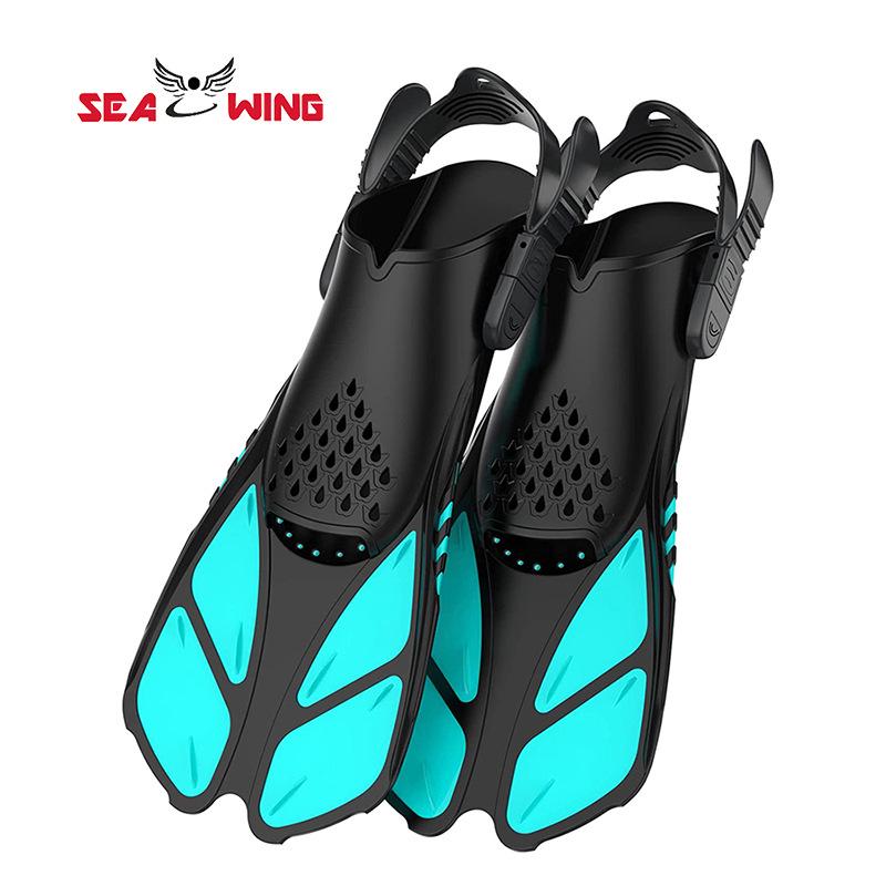 

Регулируемые ласты для дайвинга и плавания для взрослых - Лягушачьи ласты и ласты русалки S/M (Size 36-41) чёрный/зелёный