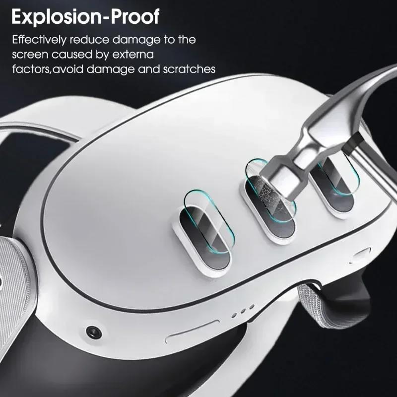 For Meta Quest 3 VR Lens Protector Tempered Glass HD Transparent Anti-scratch Protective Film for Meta Quest3 Accessories 4