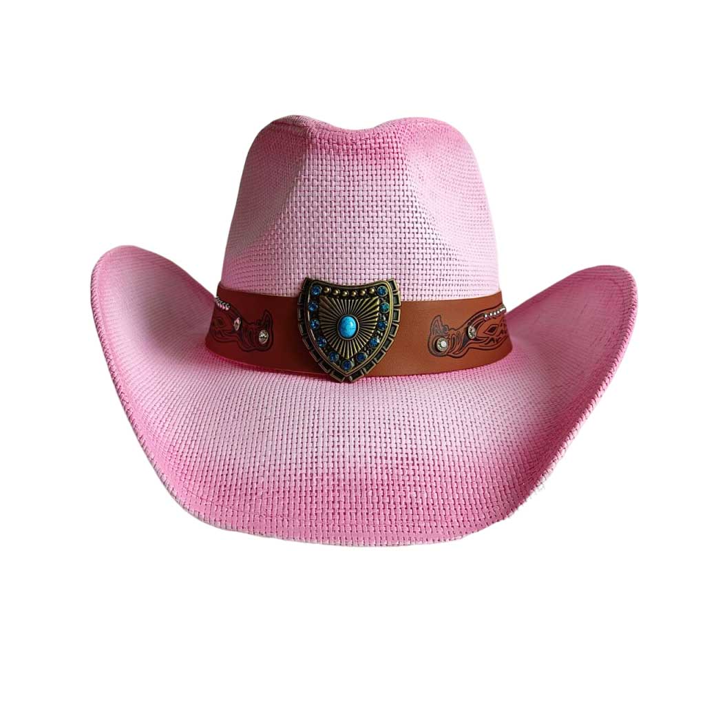 Western cowboy straw hat men and women retro wide-brimmed Cowboy Straw Hat Embroidered Wide Brim chapeau cowboy