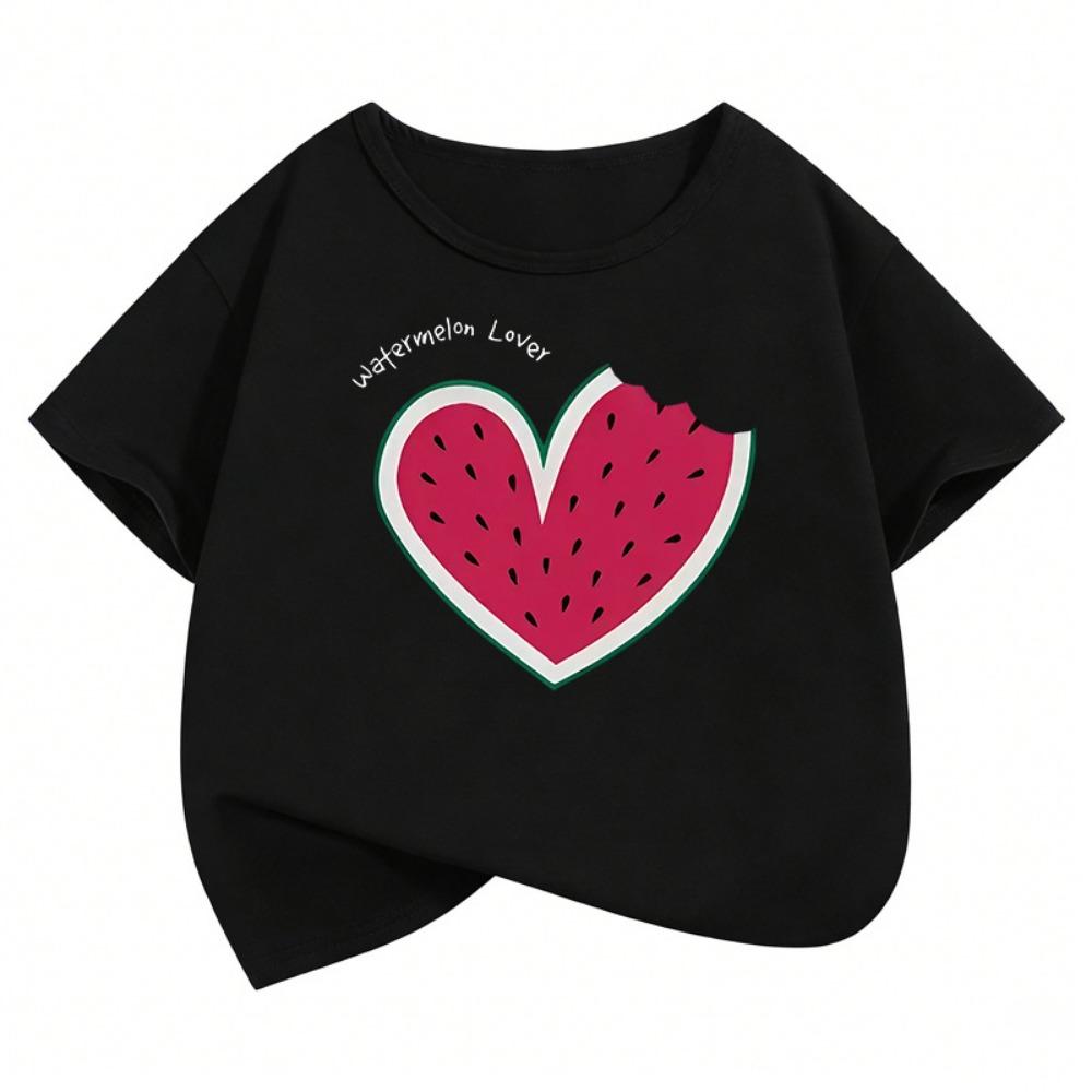 Sweet Watermelon Lover Printed T Shirts Short Sleeve Kids Children's T-shirt Boys Girls Summer Spring Casual Top Tee Shirt