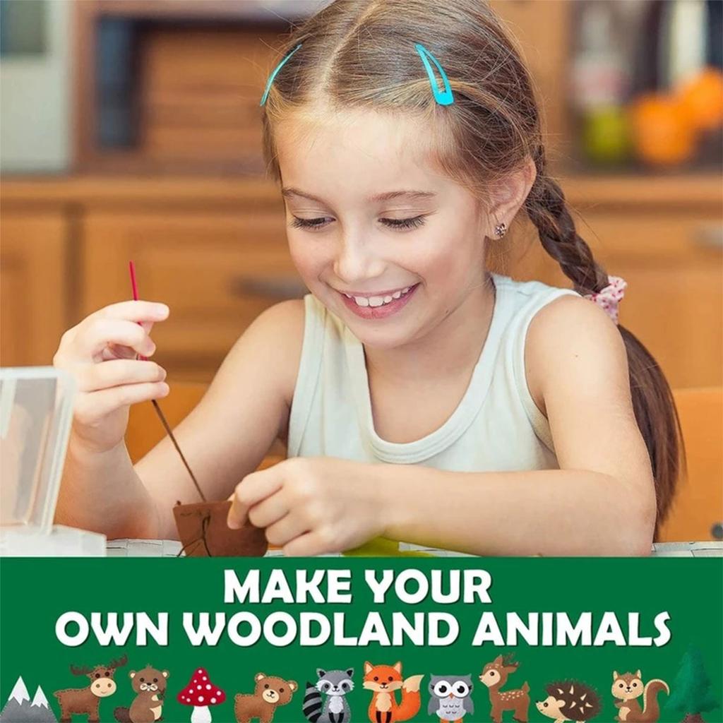 New DIY Sewing Animals Craft Kit Forest Creatures DIY Sewing Felt Plush Animals For Kids Beginners Sew Kids Art Christmas Gifts