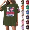 Damen Rundhals Bedrucktes Kurzarm T-Shirt Top
