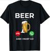 High Quality Summer Beer Is Calling And I Must Go Print T Shirt Casual Funny Beer Graphic Comfortable Short Sleeve Tee Top