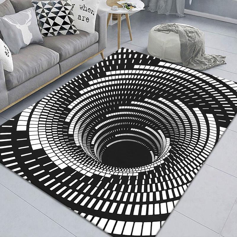 

3D Geometric Floor Mats Rectangle Visual Illusion Area Rug 60 x 90cm Living Room Bedroom Carpet D