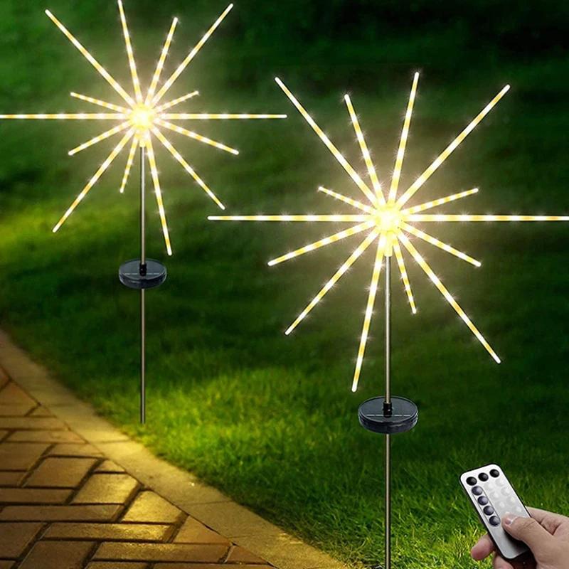 Solar Light Outdoor Waterproof Courtyard Garden Street Pathway Lamps Christmas Decoration Landscape LED Solar Firework Lights