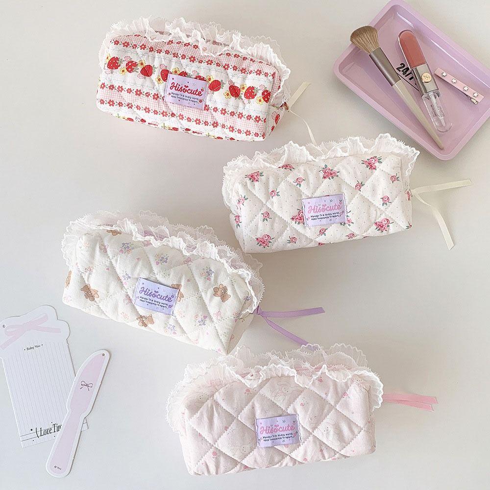 Large Capacity Cosmetic Bag Zipper Closure Pencil Case Fashion Travel Toiletry Bag Travel Use