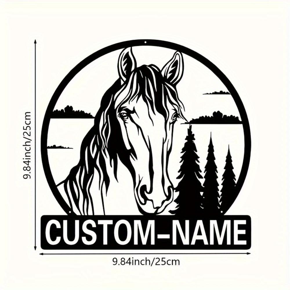 

Exquisitely Personalizable Horse Metal Wall Art Plaque Last Name Monogram Farmhouse Decor Gift Home Garage
