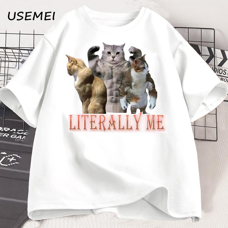 Funny Cat Autism T-shirt Men Women Cotton Short Sleeve Tshirt Unisex Streetwear Grpahic Tees Printed Oversized Male Clothes Tops