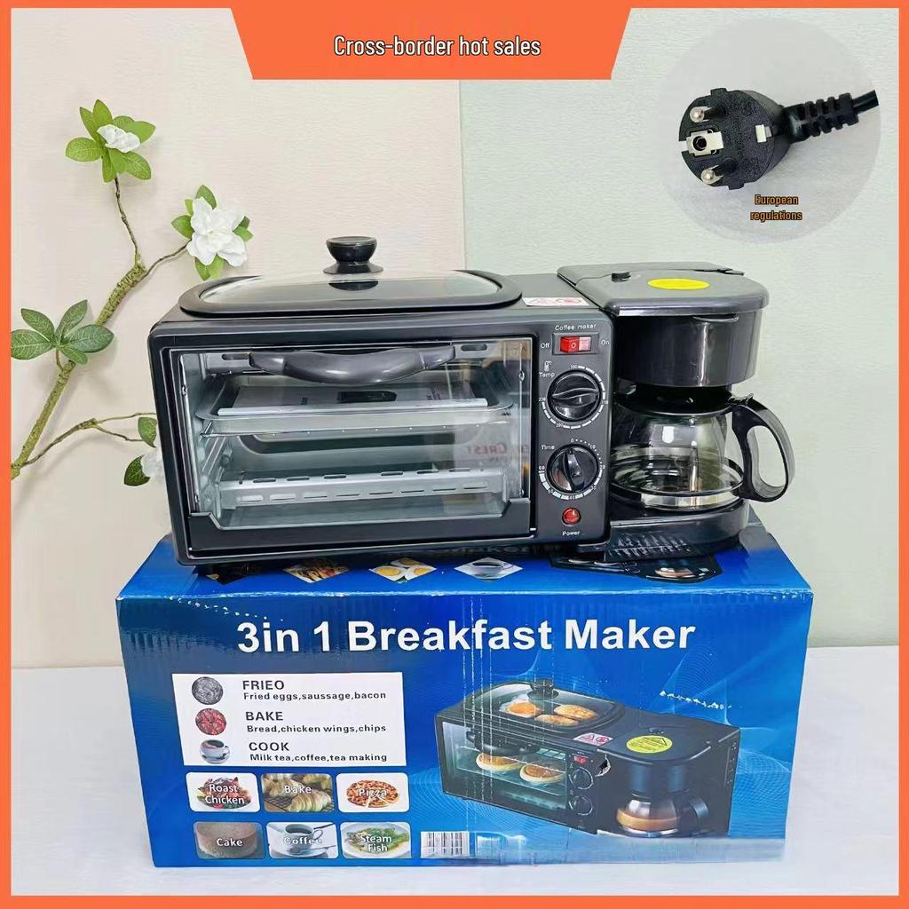 3-in-1 Multi-Functional Breakfast Maker: Toaster, Mini Oven, & Coffee Maker