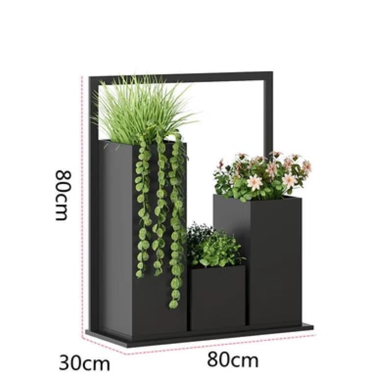 Уличная железная садовая перегородка с цветочными ящиками