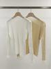 Chic Sheer Knit Top for Women – Long Sleeve, Half Neck, Ribbed Slim Fit, Office, Casual, Date Wear