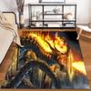 Fiery Dragon Artwork Printed Carpet with Flame Graphic Design in Fantasy Style Suitable for use as an anti-slip1 for1room and bedroom sofas