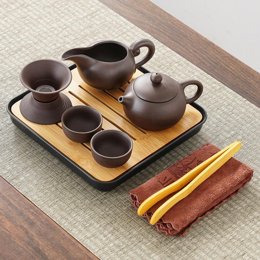 Kung Fu Tea Set Home One Pot Two Cups Tea Plate Small Ceramic Teapot Teacups Hotel Personal Small Sets Traveling