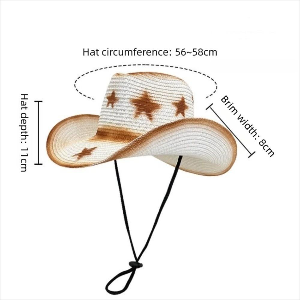 Wide Brim Sun Hat Breathable Straw Hat Fashion Westren Cowboy Hat Women