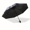 Cat Yin Yang Automatic Folding Umbrella  8 Ribs, Durable Iron Frame, Bright Color Pattern Compact Travel Umbrella, Suitable for Outdoor, Bea