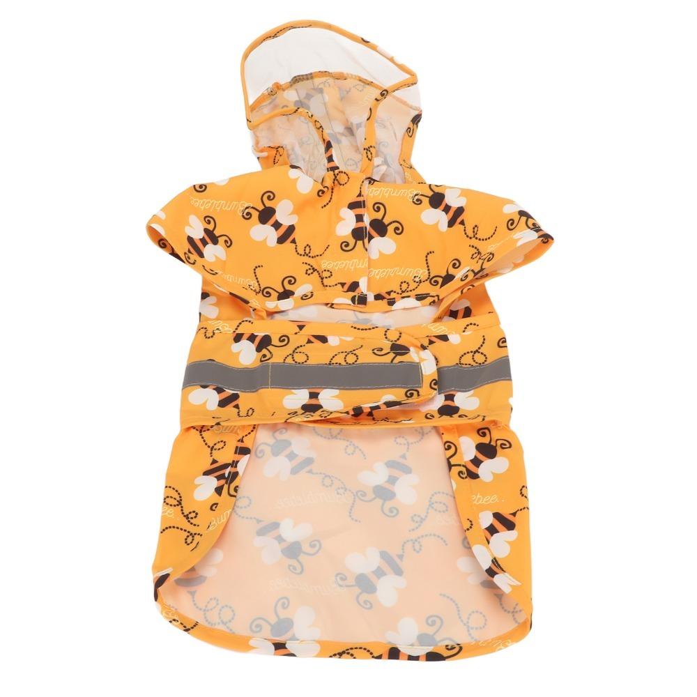 Duck Shaped Dog Raincoat Reflective Strips Bee Shaped Dog Hooded Raincoat Lightweight Tail Covered Reflective Dog Raincoat 5