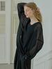 AVANT-G See Through Overfit Knit Pullover - Black