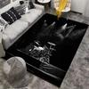 Black Carpet with Drum Set Pattern and Stage Lighting Design Suitable for Use As an Anti-slip for Living Room Bedroom Sofas