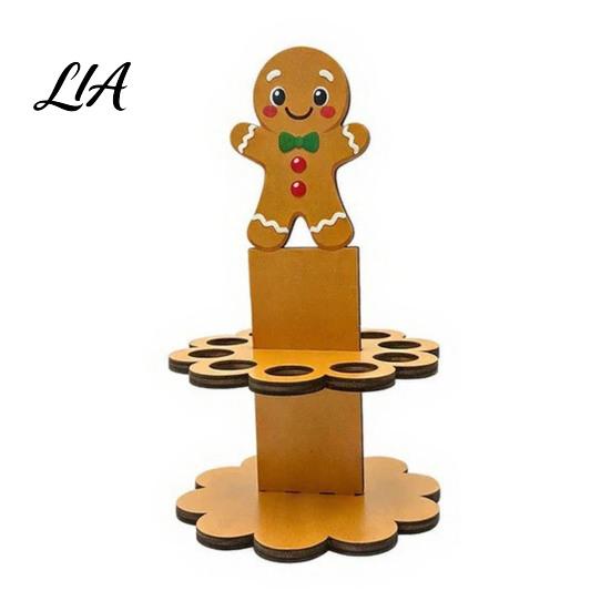 Wooden Money Gift Display Christmas Holder Ornaments with 10 Holes, Snowman Santa Claus Tree Cute Holiday Character Decor Cash Holder, Rack