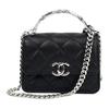 22SS Grain Embossed Cow Leather Shoulder Bag, Crossbody Bag, Handbag Mini Women's Black AP2758-B07966-94305