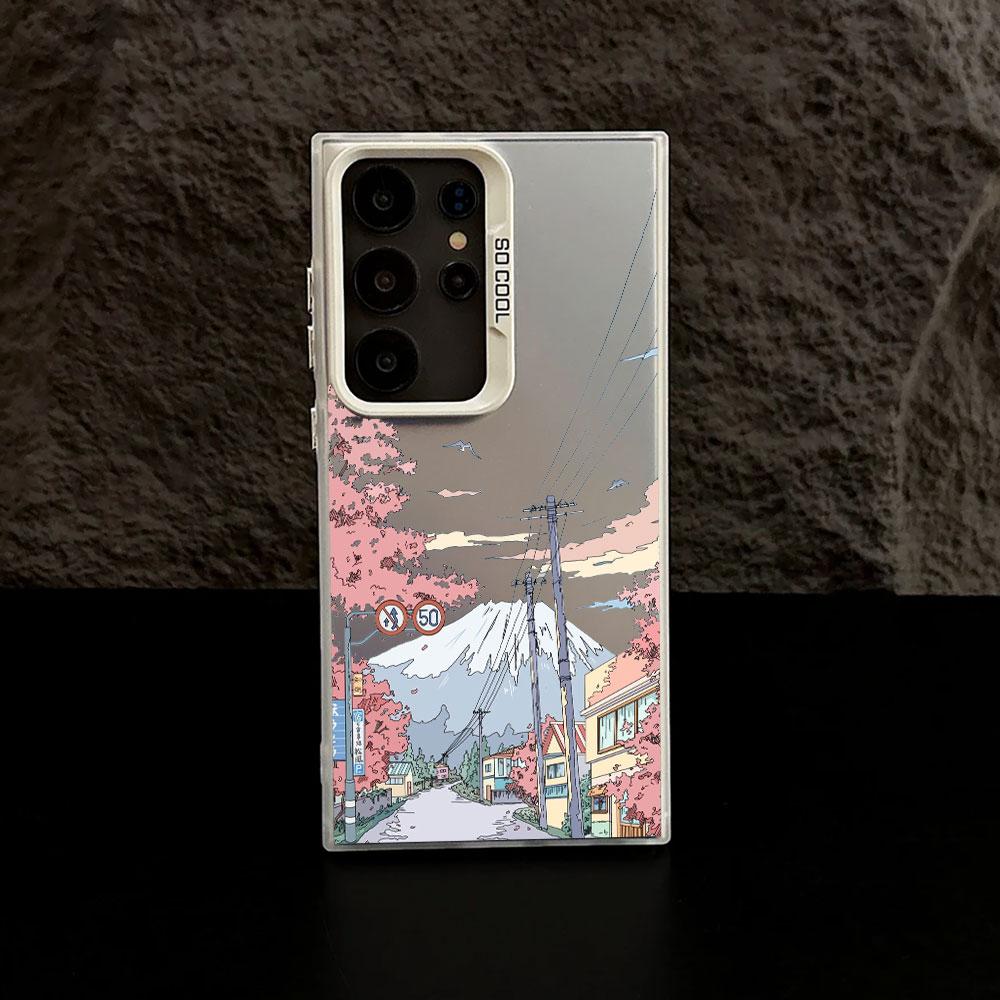 korea Japan Style Scenery S25 Ultra Case For Samsung Galaxy S25 S24 S23 S22 S21 FE S20 Ultra Plus Luxury Shockproof Phone Cover