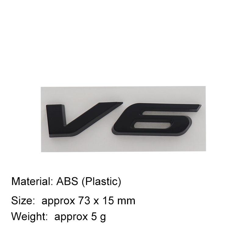3D Premium ABS V6 S Letter Sticker Tail Bumper Badge Auto Rear Trunk Emblem Accessories Exterior Decoration