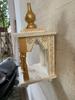 Holztempel für Zuhause | Weiß & Gold Mini Pooja Mandir I Handgefertigter Gebetsschrein