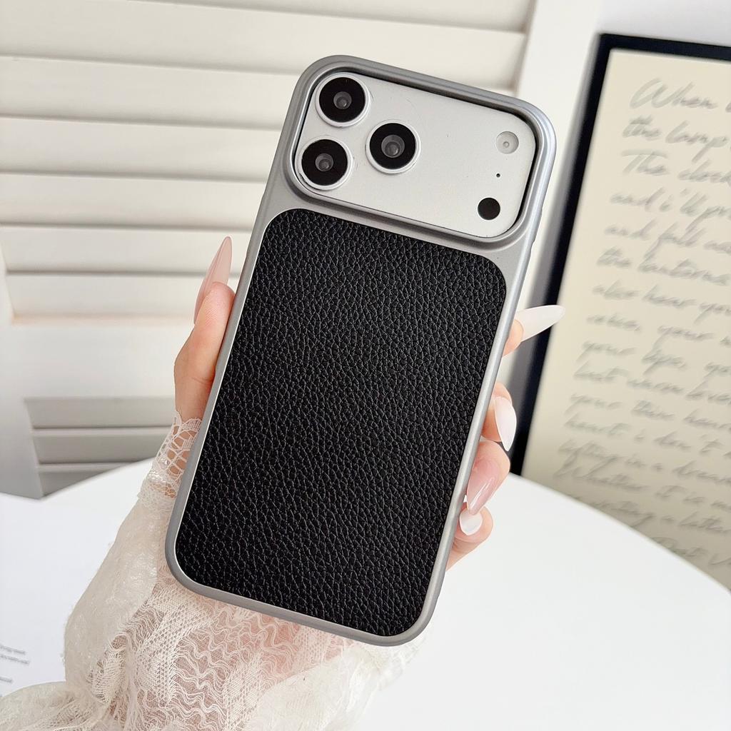 Advanced skin-sensitive metallic paint is suitable for Apple 11promax mobile phone case 11 new 11 lychee pattern 11 couples
