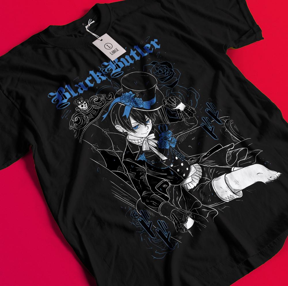 

Black Butler T-Shirt Sebastian Ciel Phantomhive Shirt Toboso Yana Anime Tshirt BB761 XL