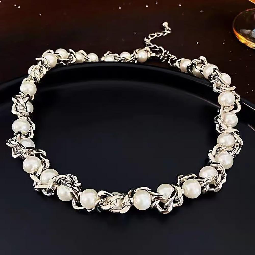 

Fashion men women universal pearl winding choker trend personality punk necklace for friends a beautiful gift Other