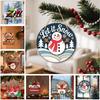 Rustic Solid Wood Wall Decoration Christmas Wooden Pendant, Decorative Reindeer/Santa Claus/Gnome Pattern Hanging Sign, Welcome Sign with Style