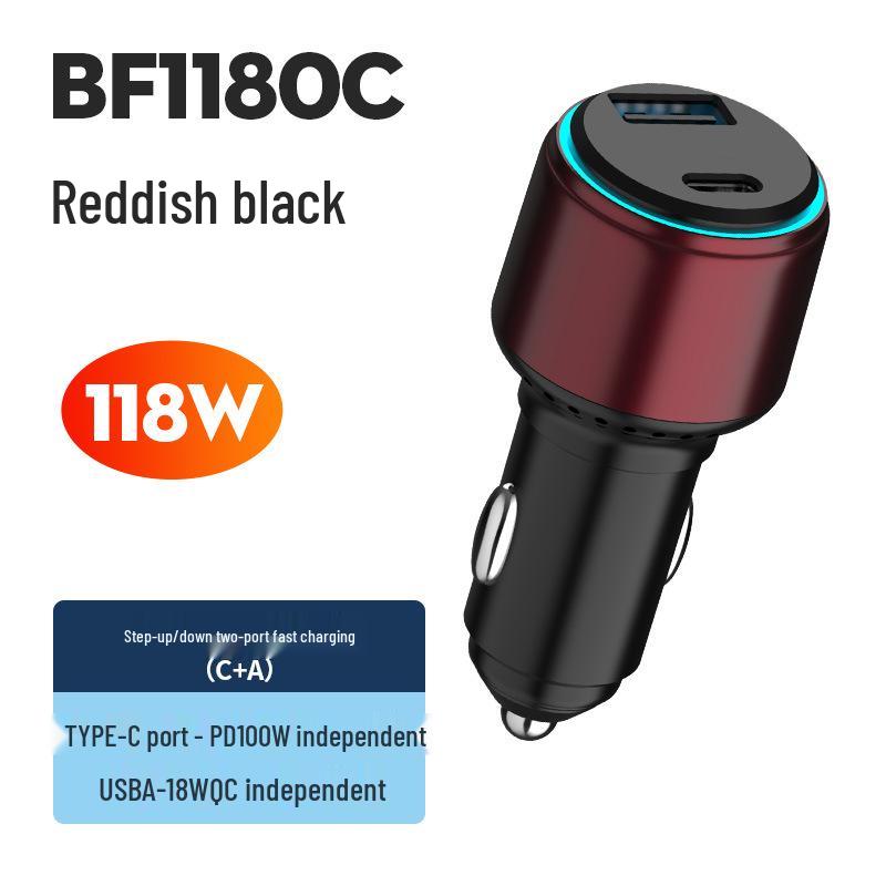 100W rychlá nabíječka do auta pro Apple, Samsung, Huawei - kompatibilní s PD pro mobilní telefony a notebooky