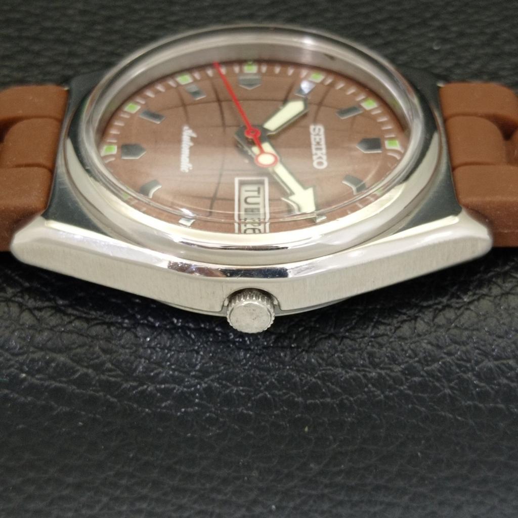 Seiko AUTOMATIC VINTAGE JAPAN 6309A MENS BROWN COLOR DIAL WATCH A700515-5 R203-a700515