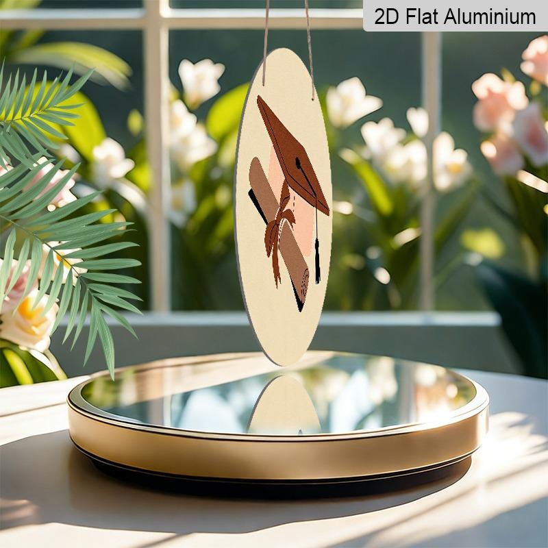 2D Flat Aluminum Graduation-themed Wall Hangings, Available in Multiple Sizes, Featuring A Minimalist Graduation Cap Bohemian Design Making Them A