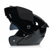 Flip up Full Face Helmet All Season Double Visor Removable Lining for Commuting S Black Silver Lens