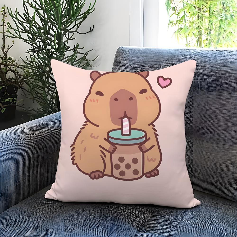 classic animal Capybara Cushion Cover Comfortable Reversible Pillow Cover Ideal for Car Sofa Bedroom Beyond