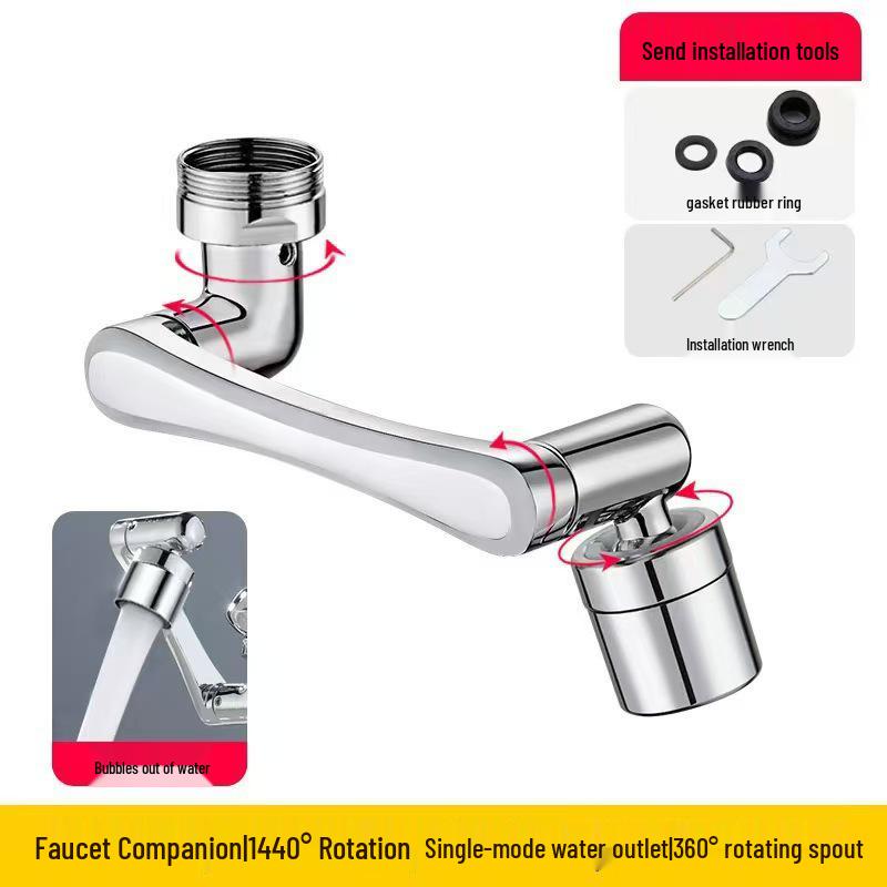 Universal Anti-Splash Rotating Washbasin Faucet with Adjustable Spout
