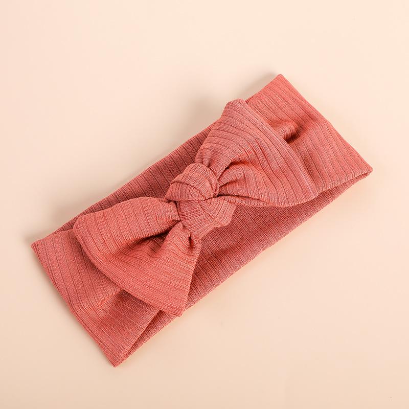 2022 Organic Cotton Baby Bow Knot Knitted Ribbed Infant Newborn Headbands for Babies 18 Colors Baby Accessories