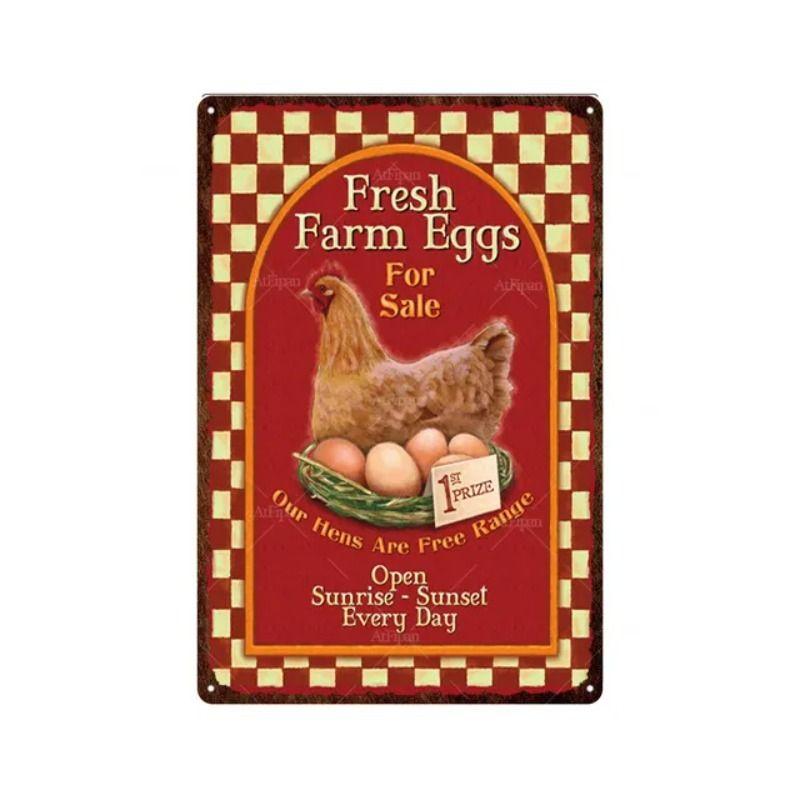 Retro metallmålningar, möbler, vardagsrumsdekoration 20x30cm