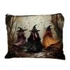 Polyester Cosmetic Bag Durable Compact & Portable Travel Pouch Double-Sided Print Secure Zipper Closure Makeup Bag Halloween
