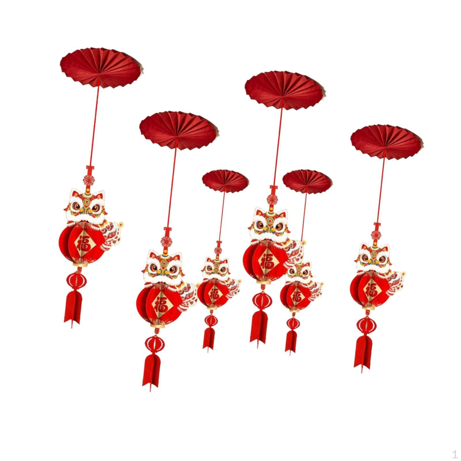 6x Happy Year Ceiling Decorations Sturdy for Home Living Room Party