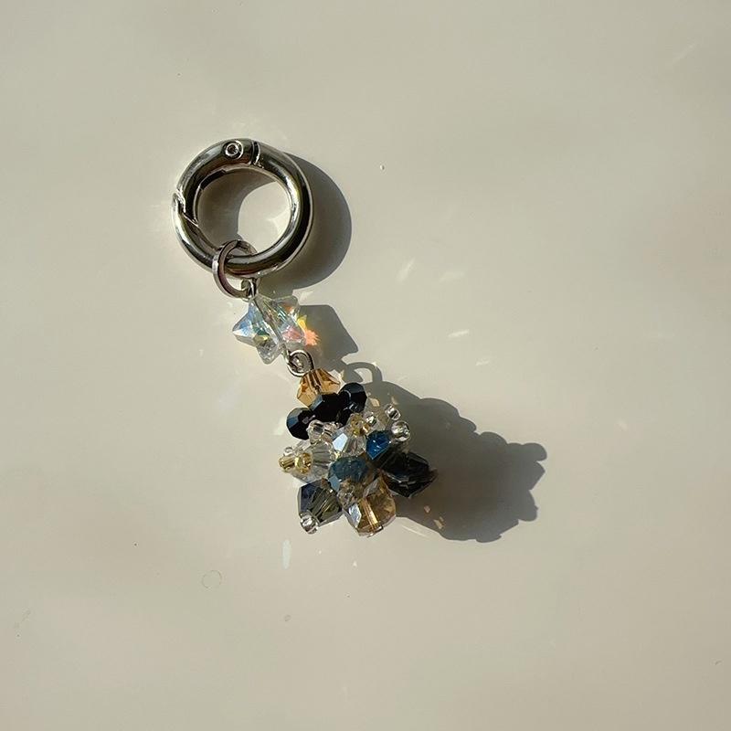 Cute Christmas Mobile Phone Straps Bead Christmas Tree Keychain Lanyard Bag Pendant Decoration Year Gift