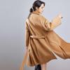 100 % Wolle Damen Langer Wollmantel MODERN NEW SAGA Herbst Wollmantel Winter Warme Wollmäntel Gürtel