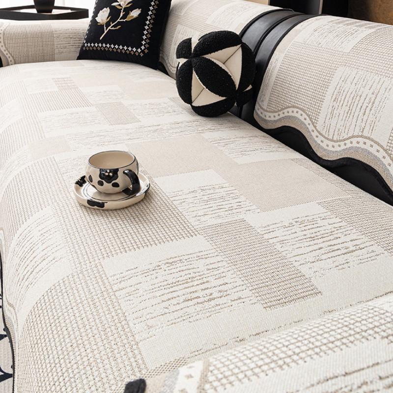 1pcs Irregular Sofa Cover Wear Resistant Non-Slip All-Season L Shape Couch Mat Breathable Home Couch Protector for Living Room